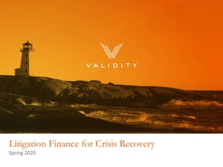 Litigation Finance for Crisis Recovery
Spring 2020
 