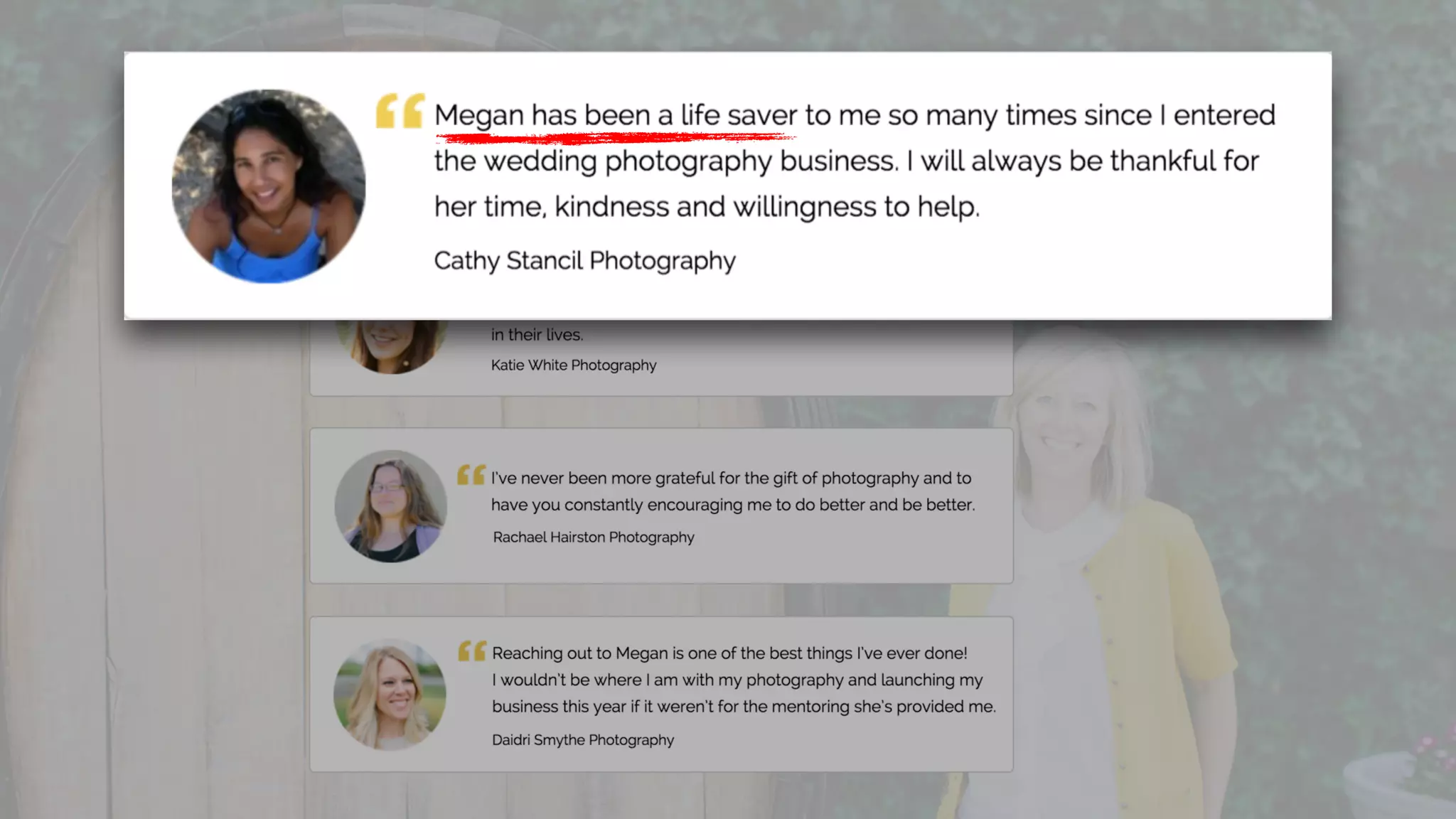 Nobody is holding a camera.
They are all women. Is it for me?
Where is the evidence of their success?
 