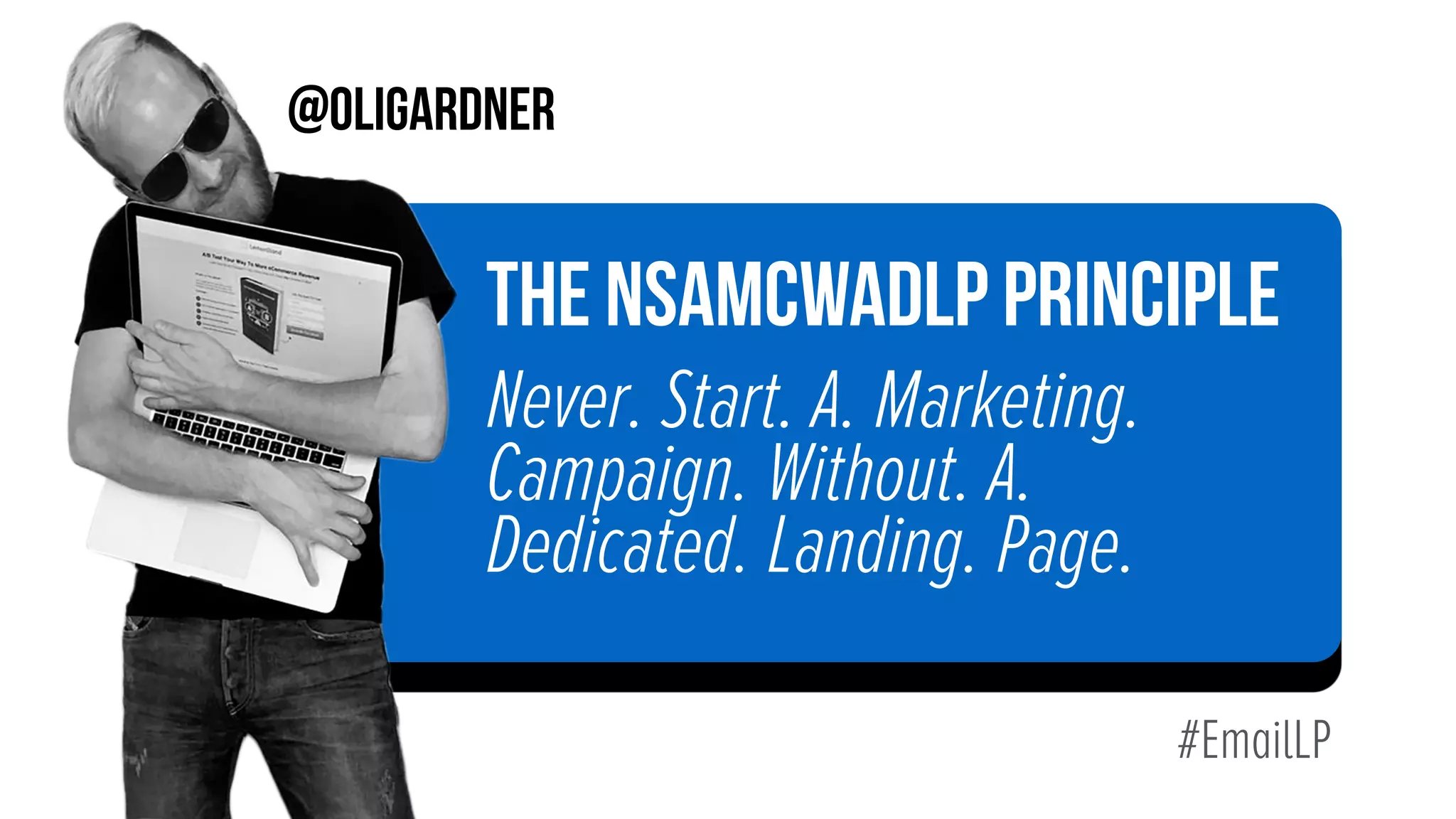 1
13.80%
2
11.74%
3
10.32%
4
8.63%
5
9.17%
6
8.70%
7
7.62%
8
9.58%
9
6.86%
10
5.86%
CONVERSION
RATE
Data pulled from Unbounce landing page database - Pages with forms on them - excluding links for terms & conditions and privacy policy
# OF
LINKS
7,923 businesses doing “average“
marketing could increase
conversions by 50%
by removing 3 links
 