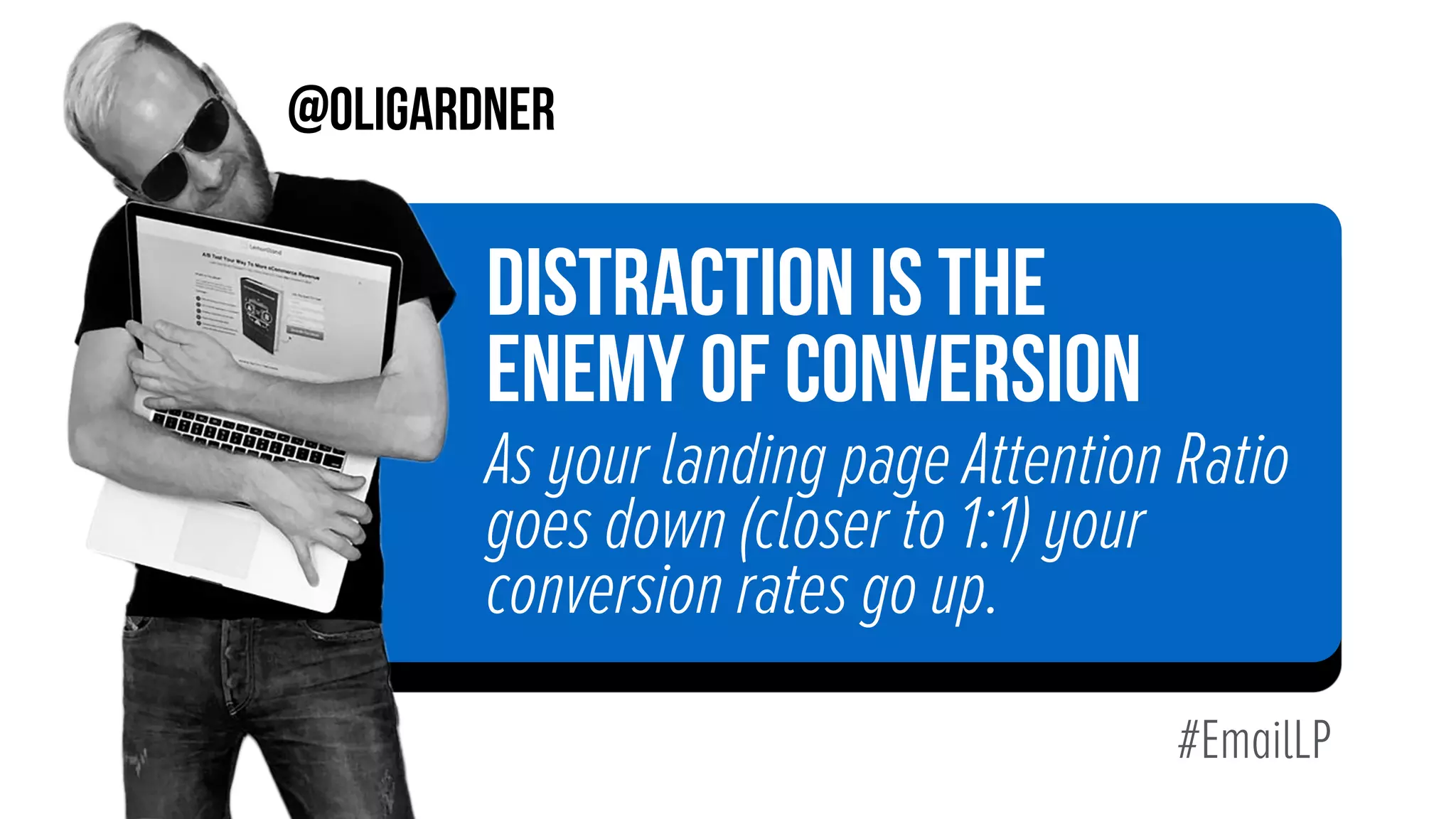 1
13.80%
2
11.74%
3
10.32%
4
8.63%
5
9.17%
6
8.70%
7
7.62%
8
9.58%
9
6.86%
10
5.86%
Conversion Rate vs. Number of Links on the Page
CONVERSION
RATE
Data pulled from Unbounce landing page database - Pages with forms on them - excluding links for terms & conditions and privacy policy
# OF
LINKS
average # of links is 4.39
 