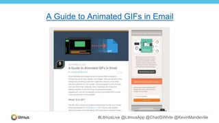 #LitmusLive @LitmusApp @ChadSWhite @KevinMandeville
A Guide to Animated GIFs in Email
 
