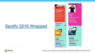 #LitmusLive @LitmusApp @ChadSWhite @KevinMandeville
Spotify 2016 Wrapped
 