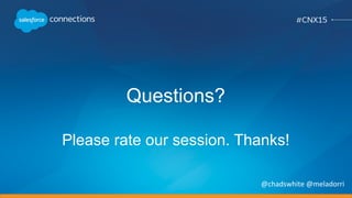 Forwards are a powerful indicator of
the overall health of your email
program, because they are a sign
that you’re fulfilling your subscribers’
needs at the highest level.
@chadswhite @meladorri
 