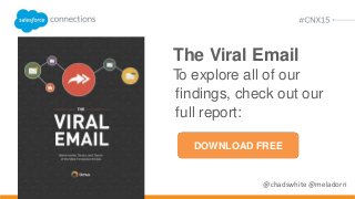The Viral Email
To explore all of our
findings, check out our
full report:
@chadswhite @meladorri
DOWNLOAD FREE
 
