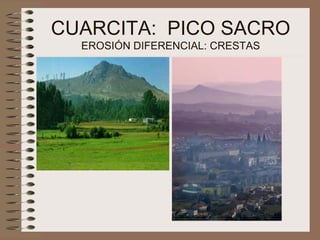 CUARCITA:  PICO SACRO EROSIÓN DIFERENCIAL: CRESTAS 