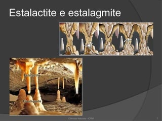 Estalactite e estalagmite
Ciências Naturais - ICRM 7
 