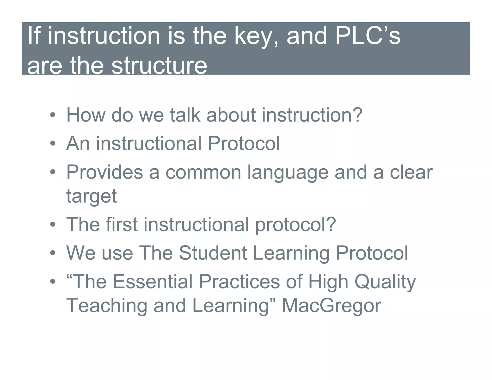 "But What are Your PLC's Talking About?"