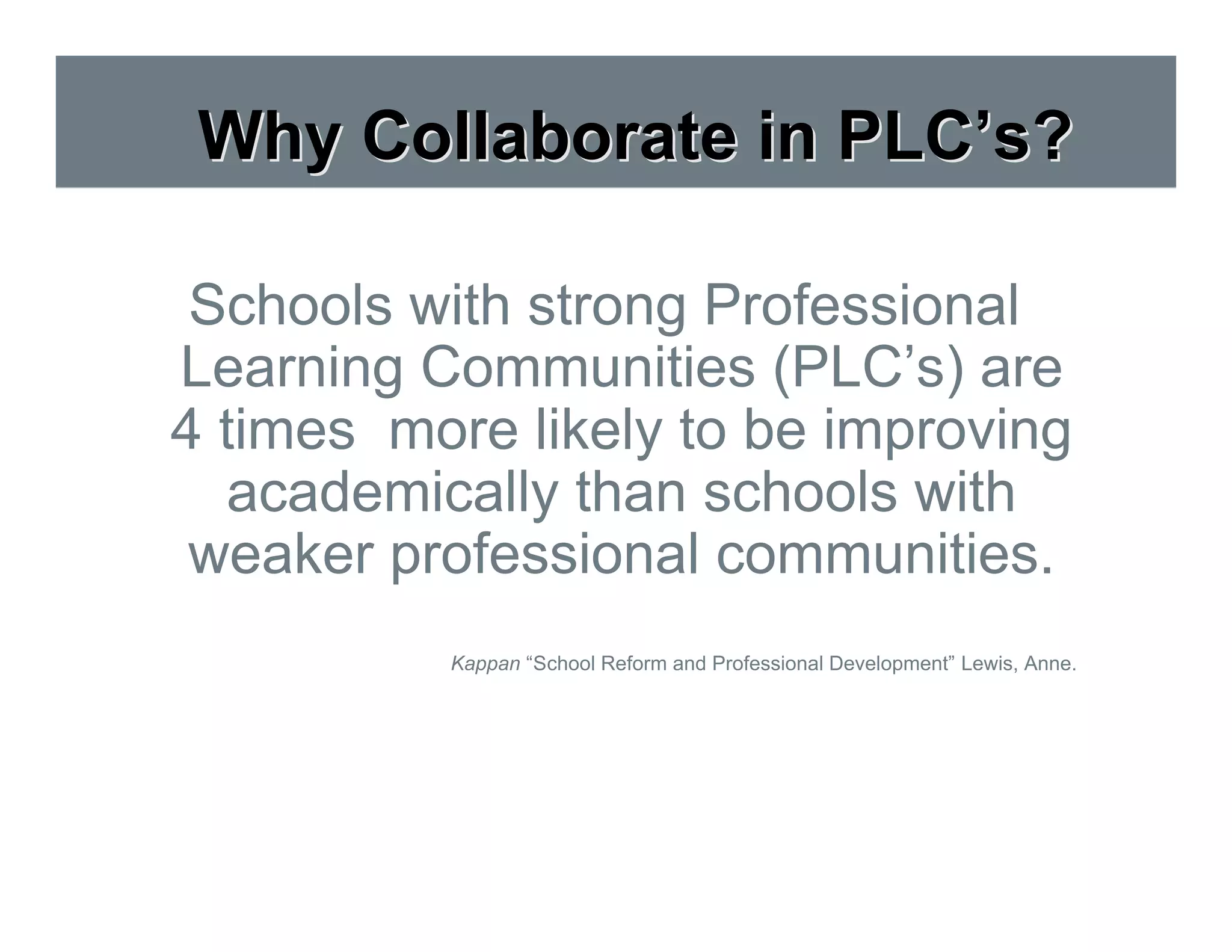 "But What are Your PLC's Talking About?"