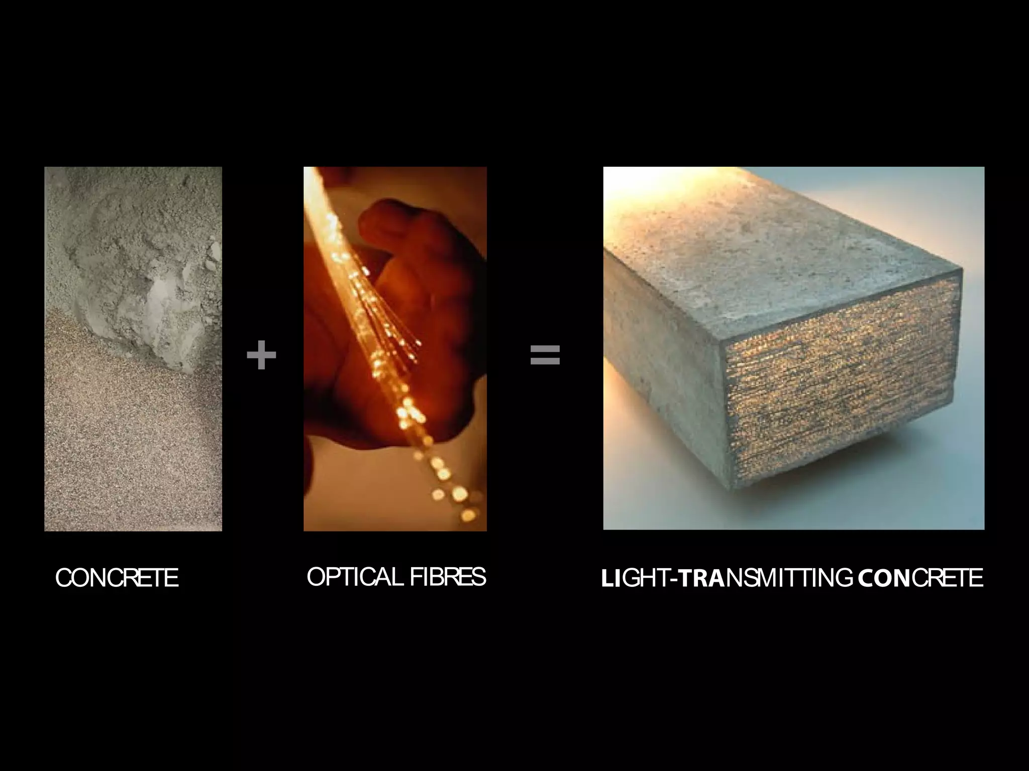 CONCRETE OPTICAL FIBRES LIGHT-TRANSMITTINGCONCRETE
+ =