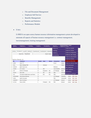 Literature Review for Human Resource Management System | DOCX