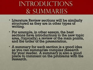 Imaginary Introduction Examples Literature Reviews | PPT