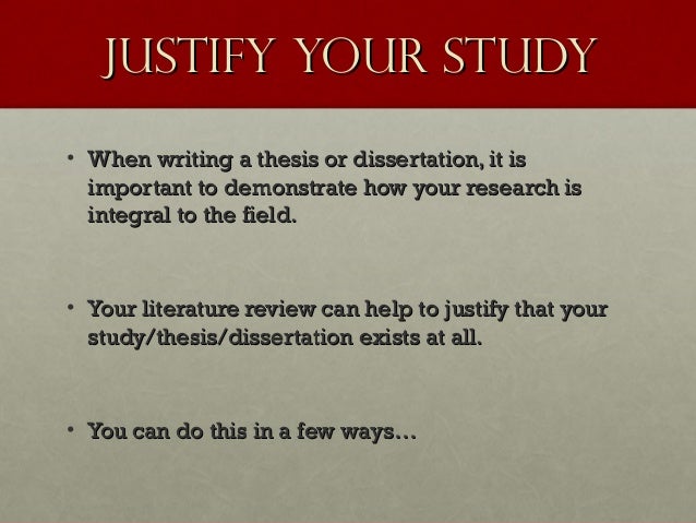 example of a justification in research