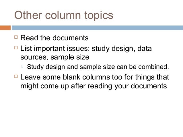 literature review matrix sample