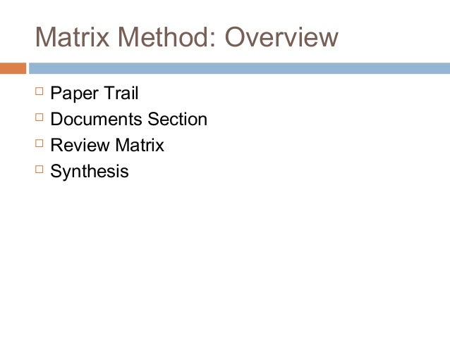 lit review matrix