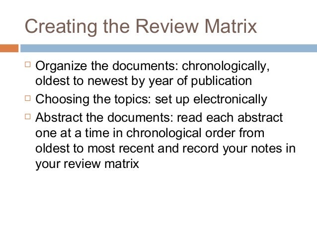 lit review matrix