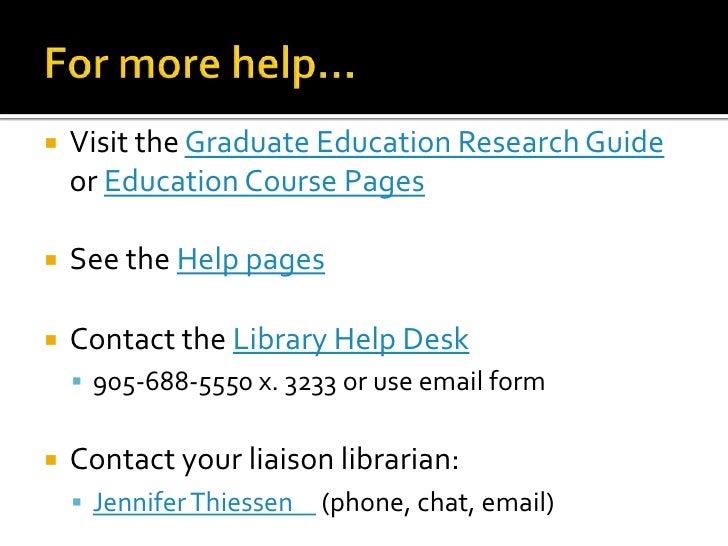 Help desk literature review