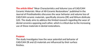 litrature review about dental cad cam system | PPTX