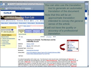 You can also use the translation tool to generate an automated translation of the document.  Note that this will be an approximate translation intended to convey the general sense of the article.  It will not have the quality or accuracy of a professional translation. 