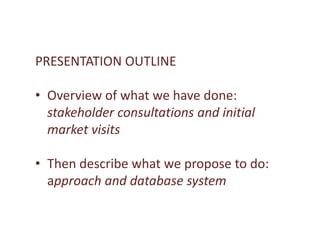 Outline of proposed livestock identification and traceability research activities in Loliondo