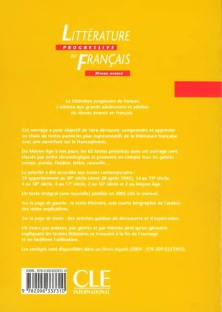 Littérature progressive niveau avancé