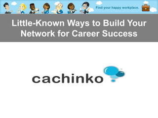 Little-Known Ways to Build Your
  Network for Career Success




         Contact Heather at heather@comerecommended.com
 