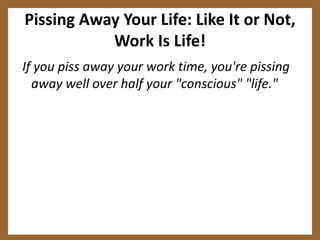 Walls of "Yesterday." Walls of "TomorrowYesterday = Plaques from past awards and group pictures from past parties. Etc. Etc.Tomorrow = Work-in-Progress pictures for ongoing projects. Interesting press clips on new products just launched. Customers landed or vendors signed up in the last 30 days. Six new hires in the last 30 days. Etc. Etc