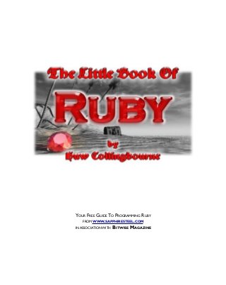 YOUR FREE GUIDE TO PROGRAMMING RUBY
FROM WWW.SAPPHIRESTEEL.COM
IN ASSOCIATION WITH BITWISE MAGAZINE
 