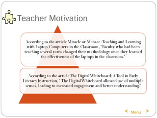 Teacher Motivation Menu > <