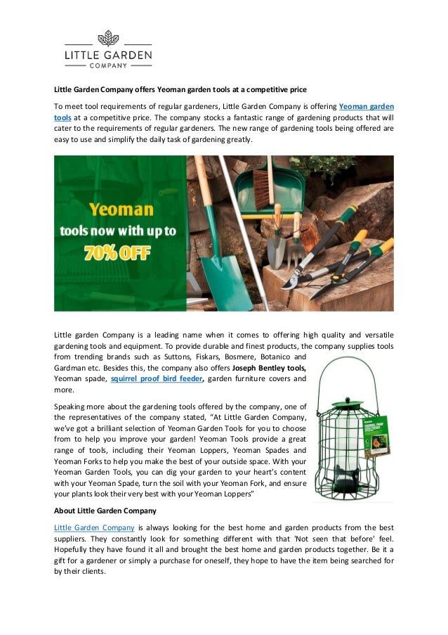 Little Garden Company Offers Yeoman Garden Tools At A Competitive Pri