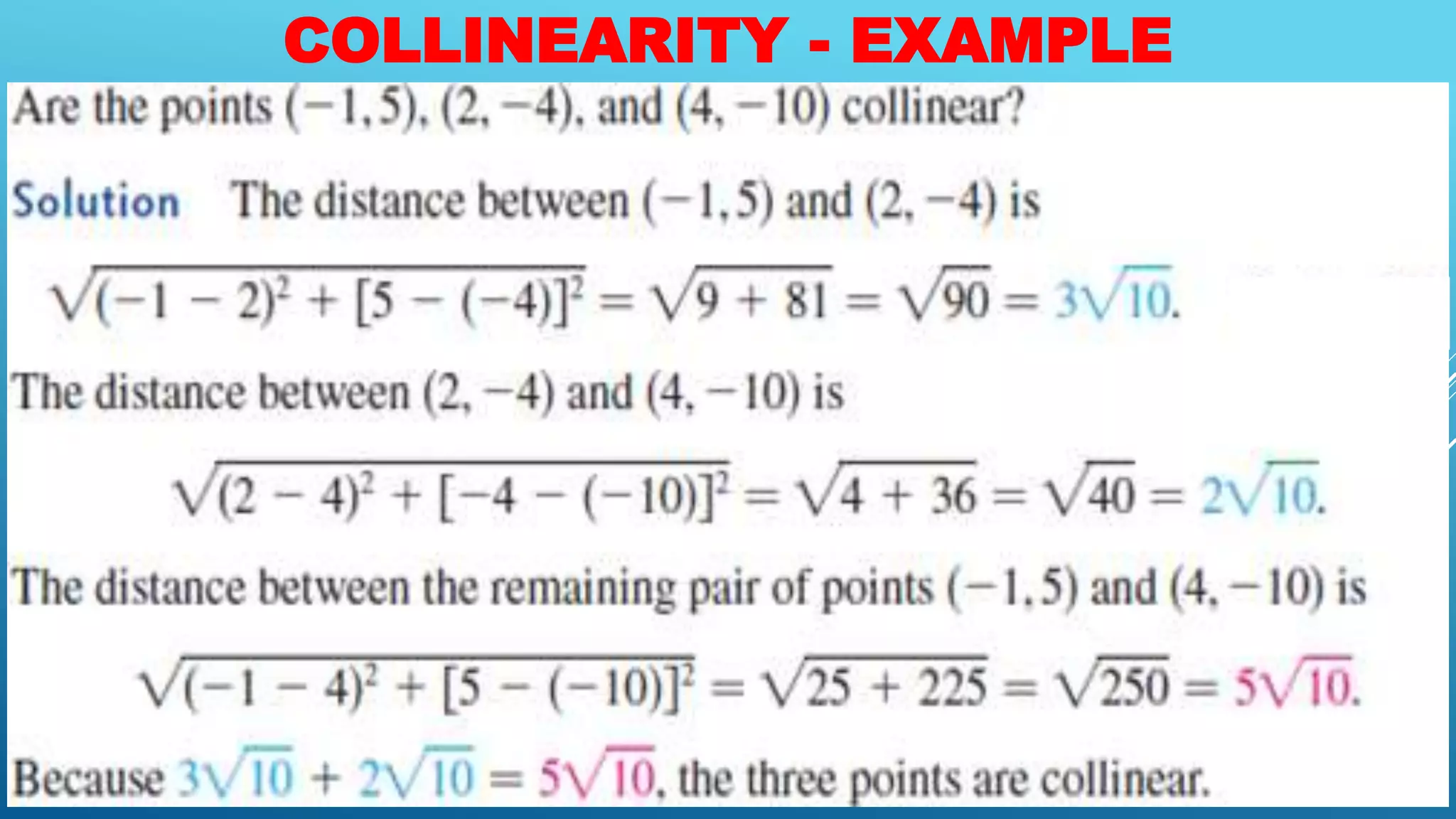 COLLINEARITY - EXAMPLE