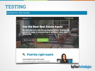 TESTING
MODERATED USER TESTING
 