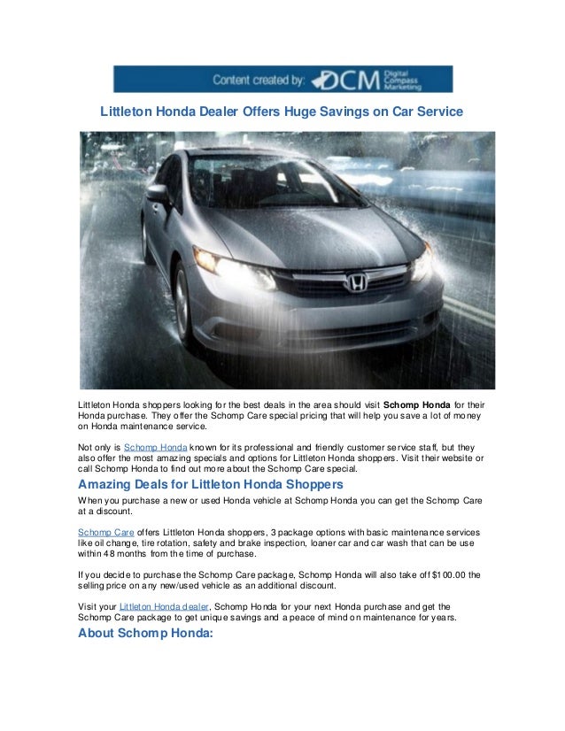 Littleton Honda Dealer Offers Huge Savings On Car ServiceLittleton Shoppers Looking For The Best Deals