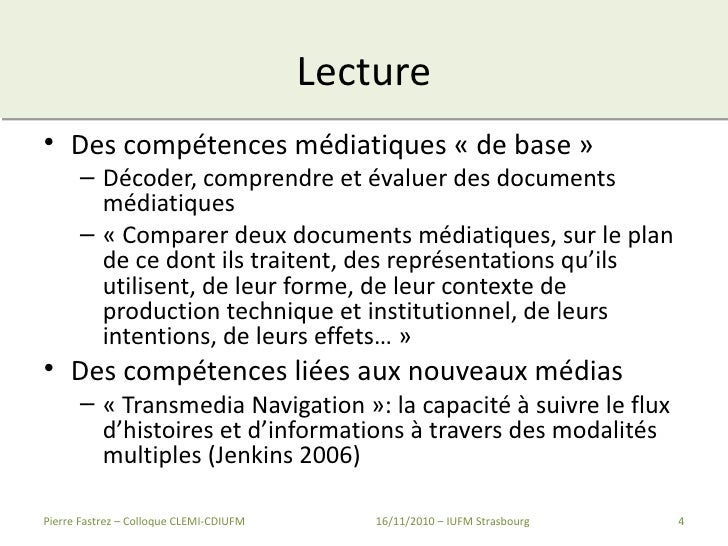 Littératie médiatique quelles compétences