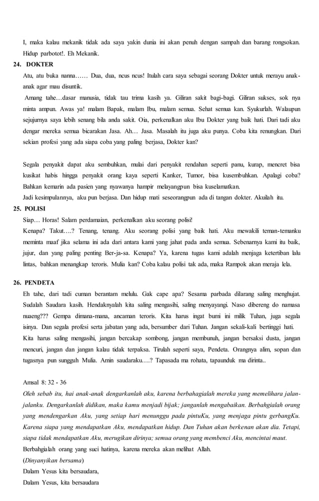 Liturgi natal ragam profesi