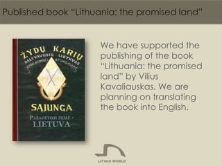 Published book “Lithuania: the promised land”

We have supported the
publishing of the book
“Lithuania: the promised
land”...