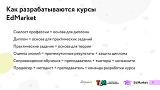 Как разрабатываются курсы
EdMarket
21
 