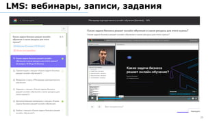 LMS: вебинары, записи, задания
29
 