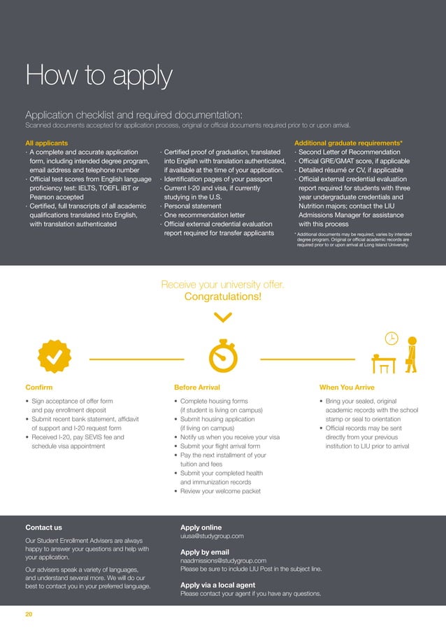 Long Island University post brochure PDF