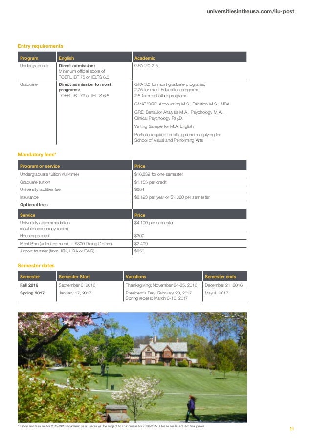 Long Island University Gpa Requirements Long Island University Gpa Requirements