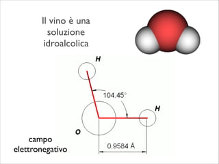 campo	

elettronegativo
Il vino è una
soluzione
idroalcolica
 