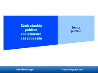 José María Olayo olayo.blogspot.com
Contratación
pública
socialmente
responsable
Sector
público
 