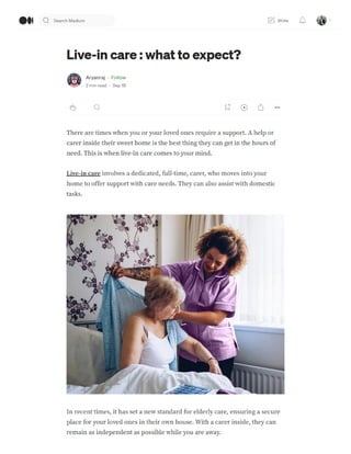 Live-in care : what to expect?