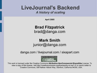 Live Journal Backend 2005