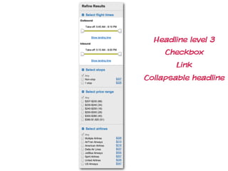 Headline level 3
     Checkbox
        Link
Collapsable headline
 
