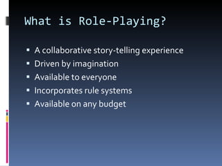 Live action role playing by James Layton | PPT