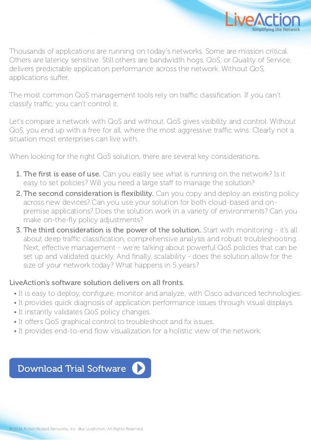 LiveAction executive summary Solving Application Performance Problems