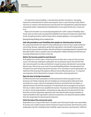 Liveanomics urban liveability and economic growth eiu report | PDF