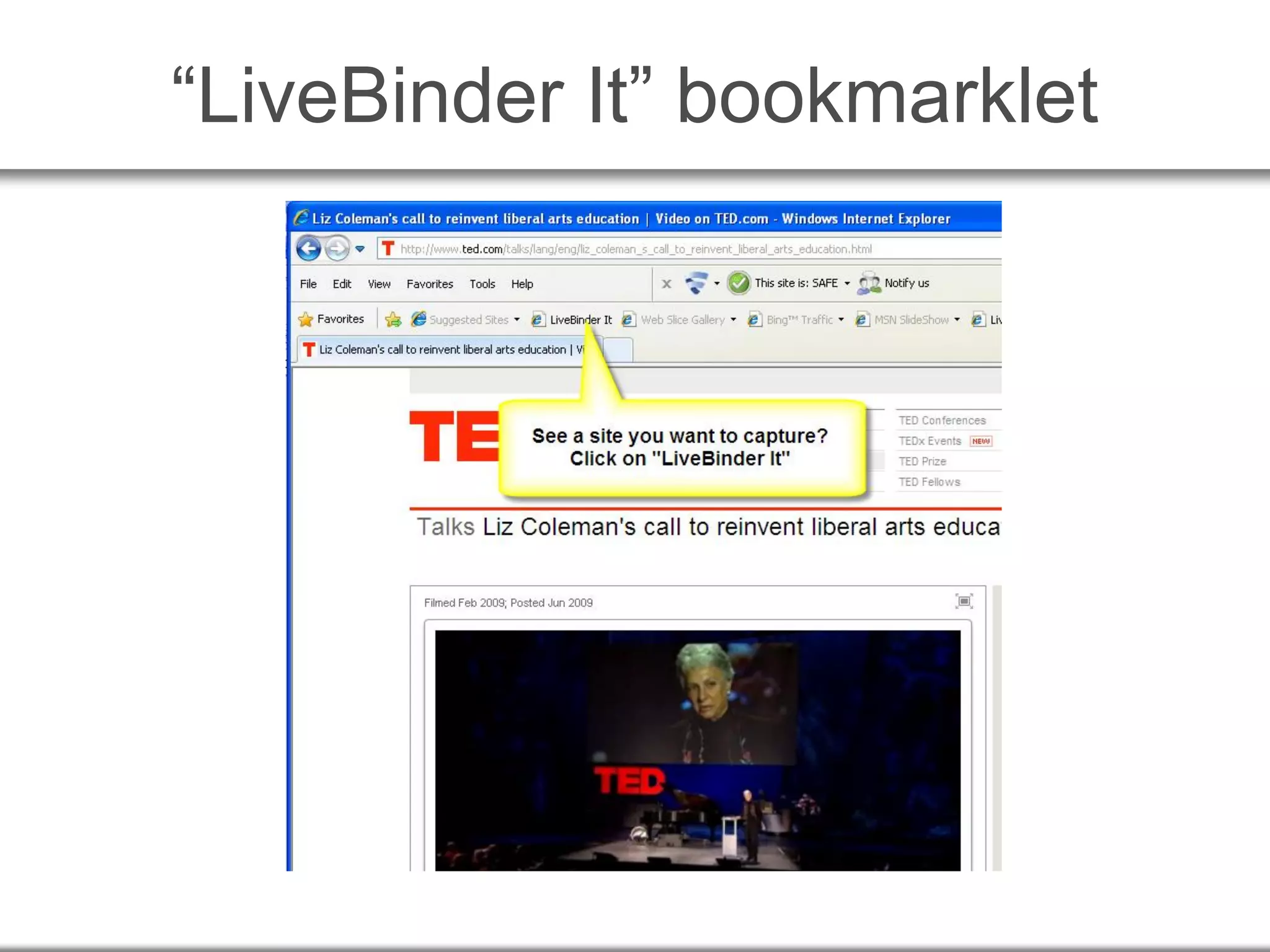“LiveBinder It” bookmarklet
 