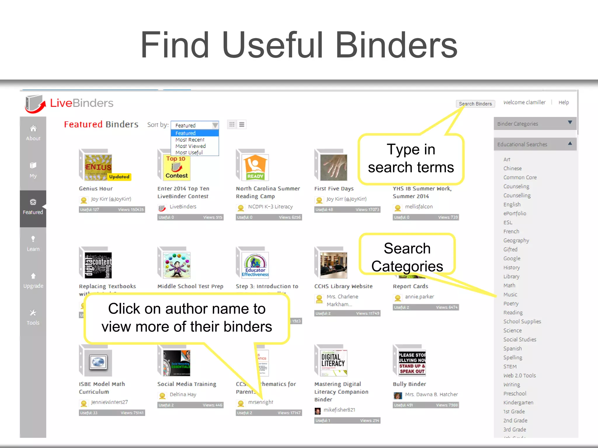 Find Useful Binders
Search
Categories
Type in
search terms
Click on author name to
view more of their binders
 