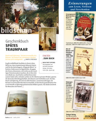 Der Journalist Beat Glogger hat ein lesenswertes Buch über Zürcher Pioniere
herausgegeben. Porträtiert werden 60 Visionäre: vom Erfinder der WC-Ente
bis zum Vater des Diogenes Verlags. → ALICE WERNER
←
bildschönGroßes aus Zürich
VON TÜFTLERN
UND ENTDECKERINNEN
FAKTEN
. ZUM BUCH
→ ZÜRCHER PIONIERGEIST
Herausgegeben von Beat Glogger.
Lehrmittelverlag Zürich, 304 Seiten,
38,70 € (D) • 39,80 € (A)
KUNST  LEBEN . BILDSCHÖN
58 buchjournal sechs.2015
©LehrmittelverlagZürich
→ Blick ins Buch:
Diogenes-Verleger
Daniel Keel und
Ex-Eiskunstläuferin
Denise Biellmann
 